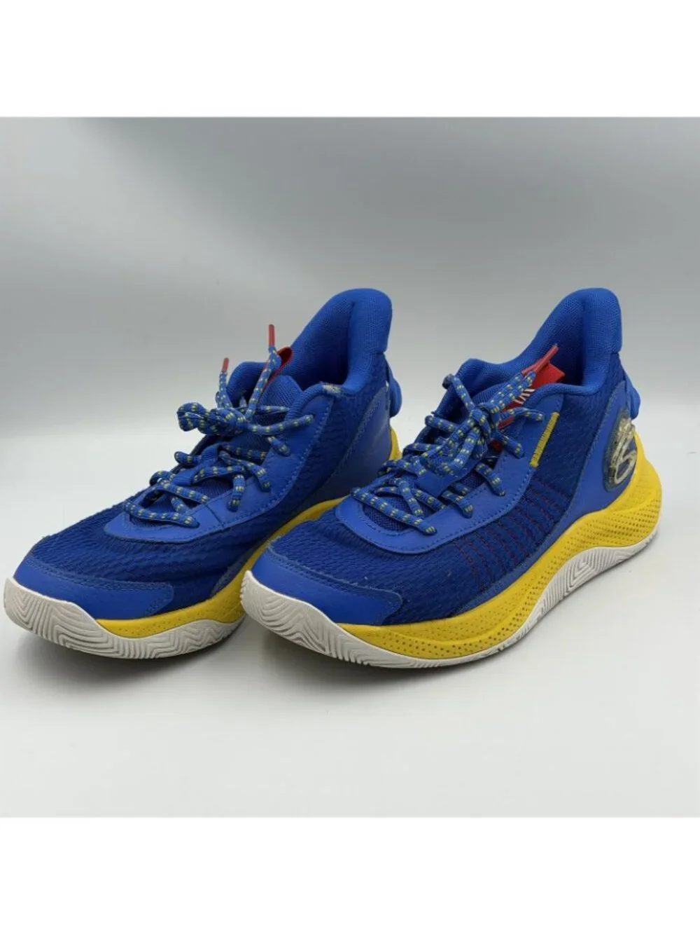 Under Armour Curry Flow 8 Youth Kids Basketball Shoes Blue Yellow Size 6Y